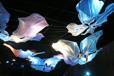 Low angle view of illuminated decoration
