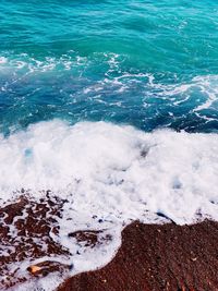 High angle view of beach