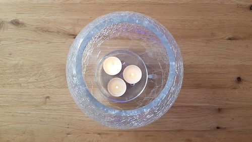 High angle view of tea served on table