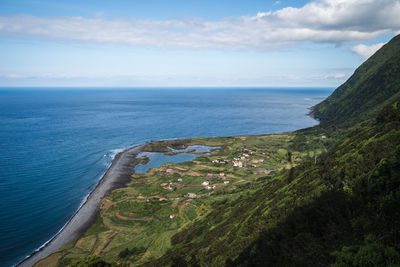 High angle view of sea against sky