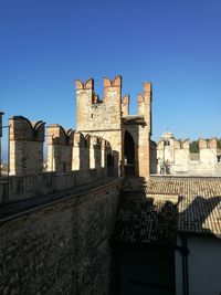 Low angle view of historical building against clear sky