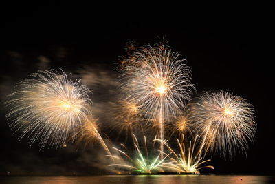 Firework display at night