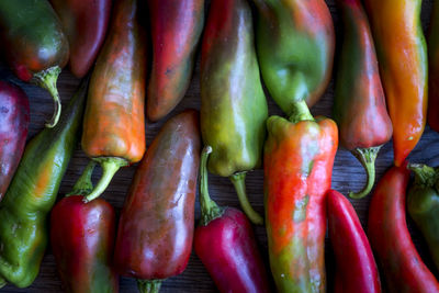 Close-up of multi colored peppers