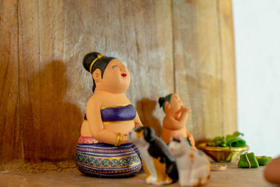 Close-up of stuffed toy on table at home