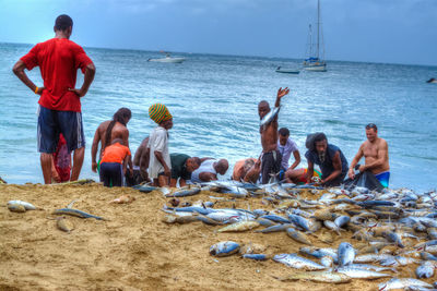 Group of people on beach