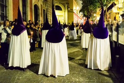 Semana santa on street at night