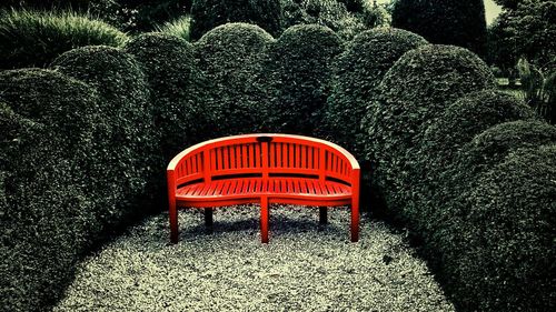 Close-up of empty bench