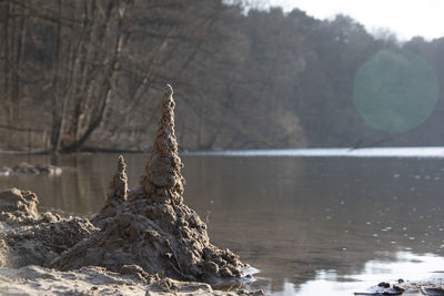 Close-up of rock in sea