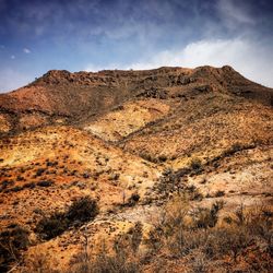 Scenic view of desert against sky