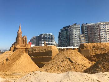 Construction site against clear sky