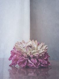 Close-up of flower vase on table