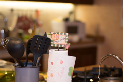 Close-up of kitchen utensils