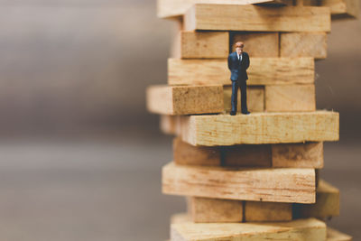 Close-up of a stack of wood