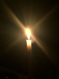 View of lit lights at night