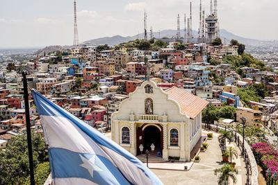 Aerial view of buildings in city