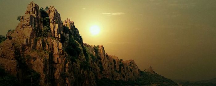 Panoramic view of landscape against sky during sunset