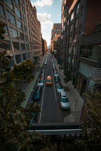 High angle view of city street