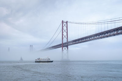 Bridge over sea against sky