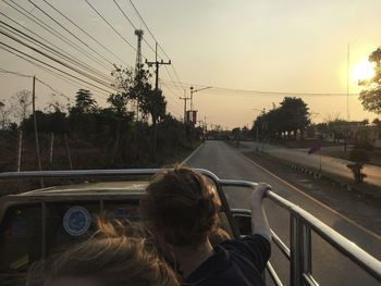 Railroad track at sunset