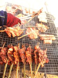 Meat on barbecue grill