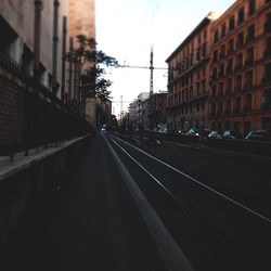 Railroad tracks in city