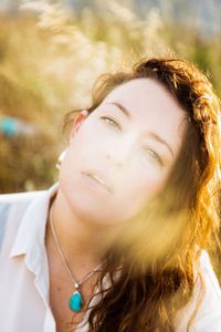 Close-up portrait of young woman