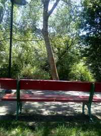 Empty bench in park