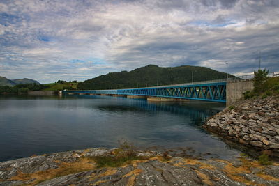 Bridge over river against sky