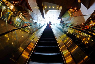 Low angle view of illuminated walkway