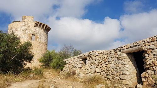 Low angle view of castle against sky