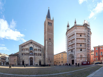 View of historical building against sky in city