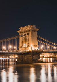 Illuminated building at night