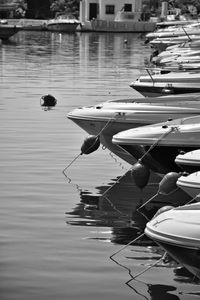 View of boats in water