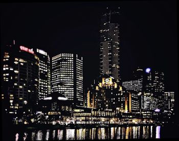 Illuminated city at night