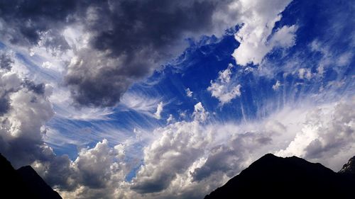 Low angle view of cloudy sky