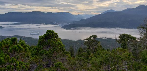 Scenic view of mountains against sky