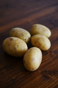 High angle view of fruits on table