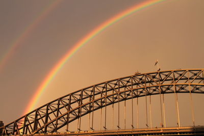 Low angle view of rainbow bridge against sky