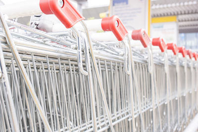 Close up of shopping carts