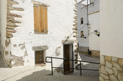 Closed door of building