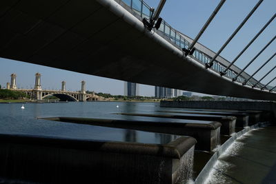 Low angle view of bridge over river