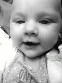 Close-up portrait of cute baby girl