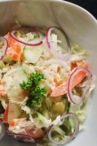 Close-up of salad served in bowl