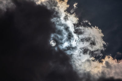 Low angle view of moon in sky