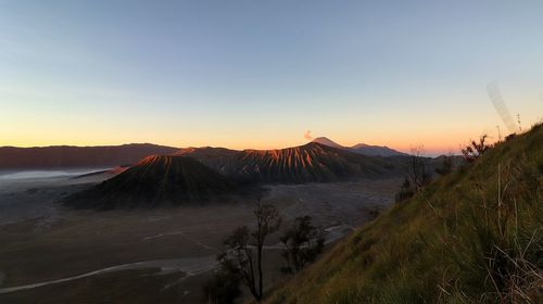 Scenic view of landscape during sunset