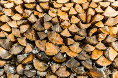 Full frame shot of logs