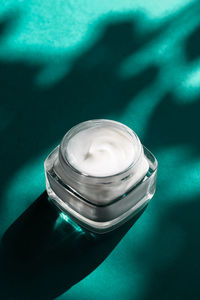 Close-up of moisturizer on table