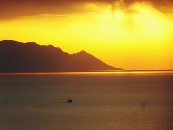 Scenic view of sea at sunset