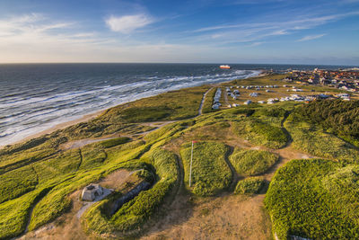 High angle view of sea against sky