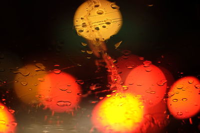 Close-up of raindrops on glass